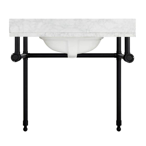 Verona 34.5 in. Console Sink with Carrara White Counter Top