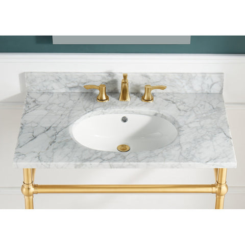 Verona 34.5 in. Console Sink with Carrara White Counter Top