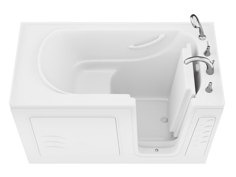 ANZZI Value Series 30 in. x 60 in. Right Drain Quick Fill Walk-In Soaking Tub in White