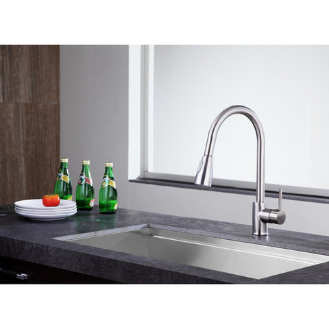 KF-AZ212BN - ANZZI Sire Single-Handle Pull-Out Sprayer Kitchen Faucet in Brushed Nickel