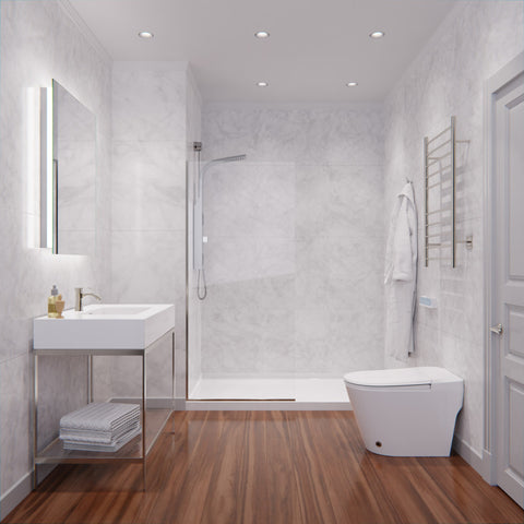 Aegis Series 34 in. by 74" Frameless Fixed Shower Screen