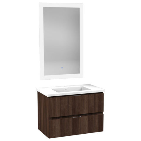 30 in W x 20 in H x 18 in D Bath Vanity with Cultured Marble Vanity Top in White with White Basin & Mirror