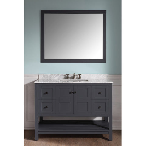 Montaigne 48 in. W x 22 in. D Bathroom Bath Vanity Set with Carrara Marble Top with White Sink