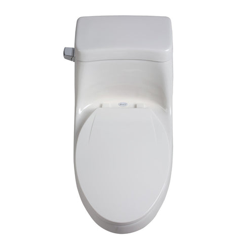 ANZZI 1-piece 1.28 GPF Single Flush Elongated Toilet in White