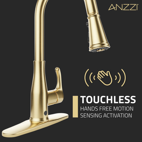 Sifo Hands Free Touchless 1-Handle Pull-Down Sprayer Kitchen Faucet with Motion Sense and Fan Sprayer