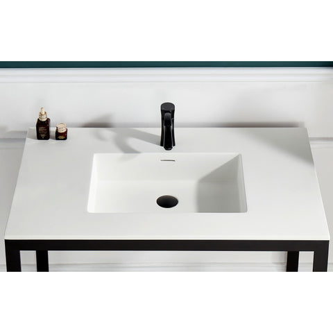 Orchard 36 in. Console Sink with Glossy White Counter Top