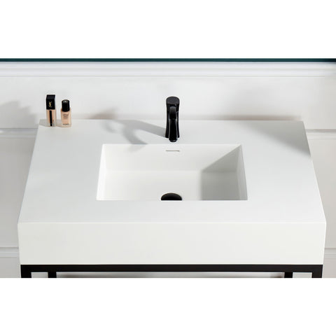 Ventura 36 in. Console Sink with Matte White Counter Top