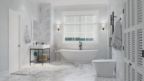 Maine Series 1-Piece Solid Surface Vessel Sink in Matte White with Harmony Faucet in Brushed Nickel