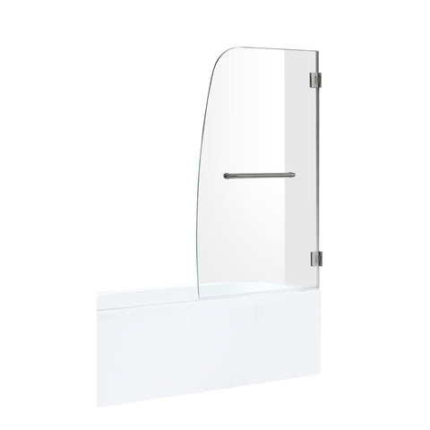 Anzzi 5 ft. Acrylic Rectangle Tub With 34 in. by 58 in. Frameless Hinged Tub Door