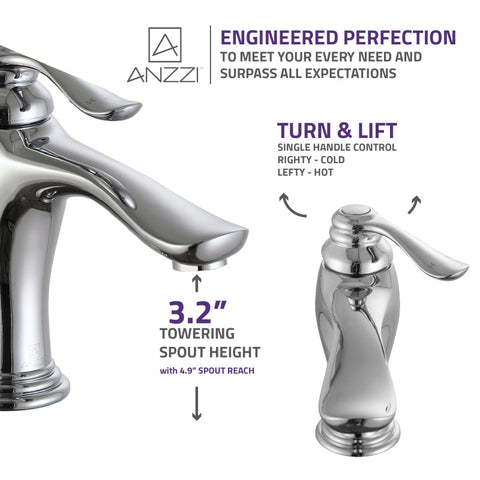 Anfore Single Hole Single Handle Bathroom Faucet