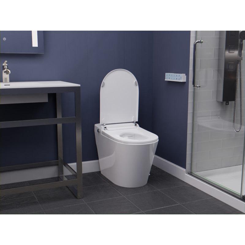 ANZZI ENVO Echo Elongated Smart Toilet Bidet in White with Auto Open, Auto  Flush, Voice and Wifi Controls