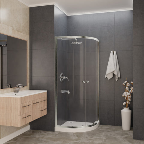 Mare 35 in. x 76 in. Framed Shower Enclosure with TSUNAMI GUARD