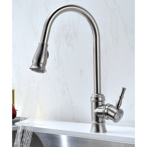 VANGUARD Undermount 23 in. Single Bowl Kitchen Sink with Sails Faucet in Brushed Nickel