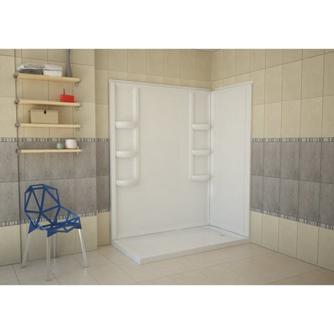 SW-AZ8072-R - ANZZI ANZZI 60 in. x 36 in. x 74 in. 2-piece DIY Friendly Corner Shower Surround in White