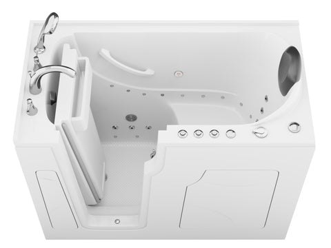 AZ2853LWD-CP - ANZZI Coupe Premier 53 - 60 in x 28 in. Left Drain Air and Whirlpool Jetted Walk-in Tub in White