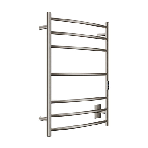 TW-AZ027BN - ANZZI Gown Series 7-Bar Wall Mounted Electric Bathroom Towel Warmer Rack in Brushed Nickel Finish Stainless Steel