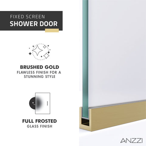 Aegis Series 34 in. by 74" Frameless Fixed Shower Screen
