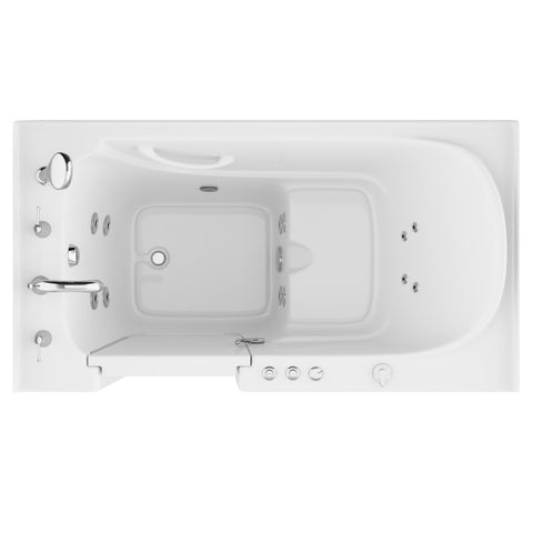 ANZZI 32 in. x 60 in. Left Drain Quick Fill Walk-In Whirlpool Tub with Powered Fast Drain in White