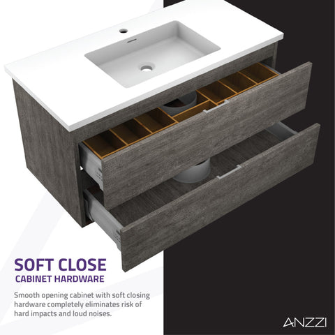 39 in W x 20 in H x 18 in D Bath Vanity with Cultured Marble Vanity Top in White with White Basin & Mirror