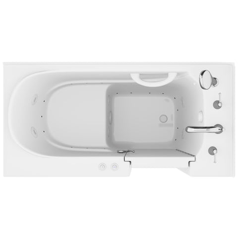 AZB2653RWD - ANZZI Value Series 26 in. x 53 in. Right Drain Quick Fill Walk-In Whirlpool and Air Tub in White