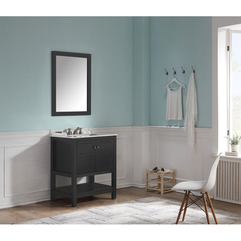 Montaigne 30 in. W x 22 in. D Bathroom Bath Vanity Set with Carrara Marble Top with White Sink