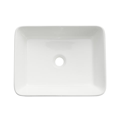 Modena Series 5.4 in. Ceramic Rectangular Vessel Bathroom Sink Basin in White