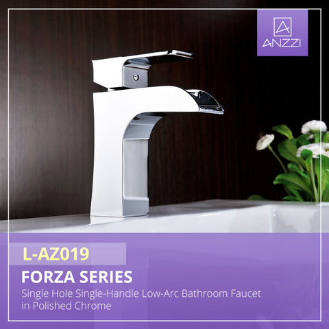 ANZZI Forza Series Single Hole Single-Handle Low-Arc Bathroom Faucet