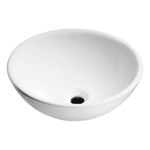 LS-AZ118 - ANZZI Deux Series 16 in. L x 16 in. W Top Mount Round Non-Porous Bathroom Vessel Sink in Glossy White Vitreous China Ceramic