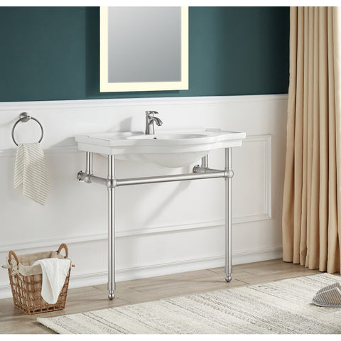 Viola 34.5 in. Console Sink with Ceramic Counter Top