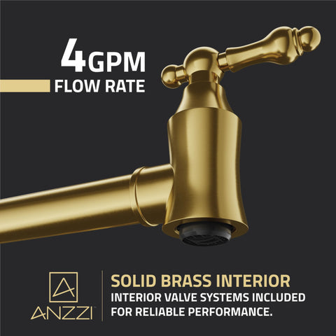 Marca 360-Degree 24" Wall Mounted Pot Filler with Dual Swivel