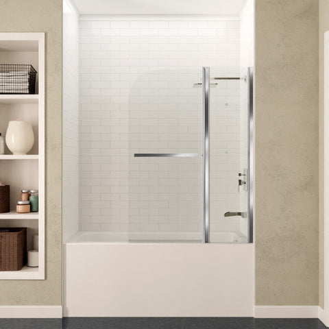 Anzzi 5 ft. Acrylic Rectangle Tub With 48 in. x 58 in. Frameless Tub Door