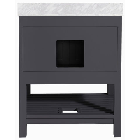 Montaigne 30 in. W x 22 in. D Bathroom Bath Vanity Set with Carrara Marble Top with White Sink
