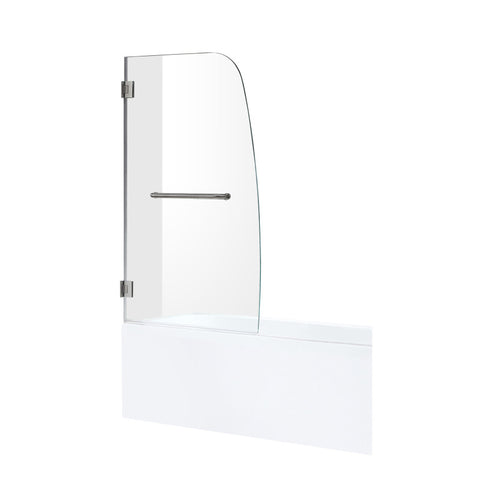 Anzzi 5 ft. Acrylic Rectangle Tub With 34 in. by 58 in. Frameless Hinged Tub Door