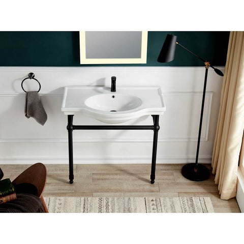 Viola 34.5 in. Console Sink with Ceramic Counter Top