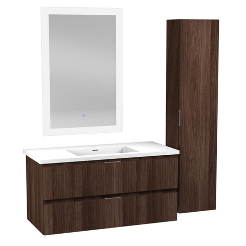 39 in. W x 20 in. H x 18 in. D Bath Vanity Set with Vanity Top in White with White Basin and Mirror