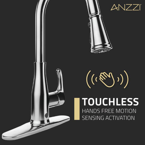 Sifo Hands Free Touchless 1-Handle Pull-Down Sprayer Kitchen Faucet with Motion Sense and Fan Sprayer