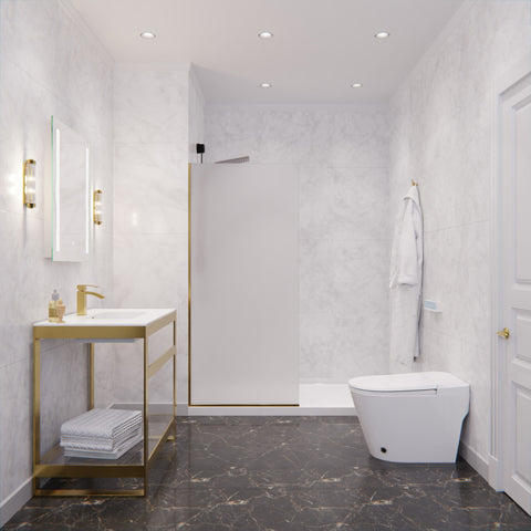 Aegis Series 34 in. by 74" Frameless Fixed Shower Screen