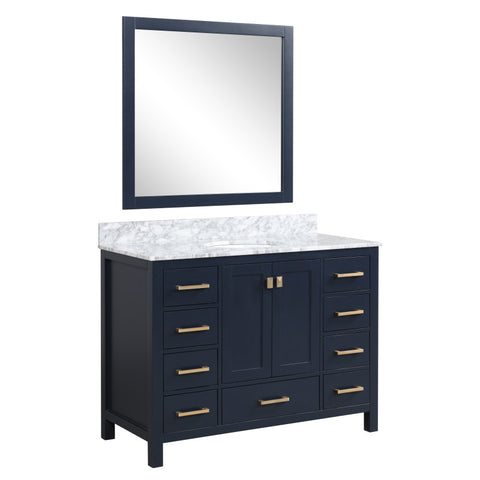 Chateau 48 in. W x 22 in. D Bathroom Bath Vanity Set with Carrara Marble Top with White Sink
