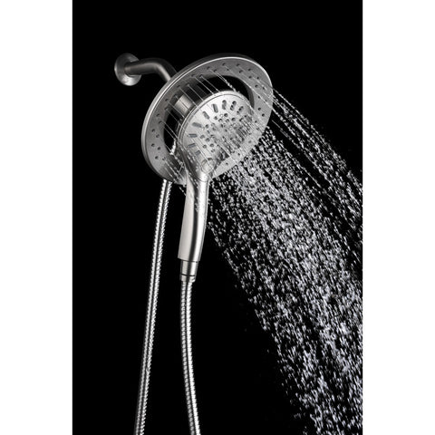 Magnetic Valkyrie Multi-Spray Retro-Fit 7.48 in. Dual Wall Mount Fixed and Handheld Shower Head with Magna-Diverter