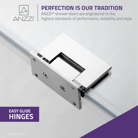 Anzzi 5 ft. Acrylic Rectangle Tub With 34 in. by 58 in. Frameless Hinged Tub Door