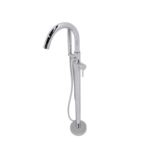 ANZZI Cestino 5.5 ft. Solid Surface Classic Soaking Bathtub and Kros Faucet