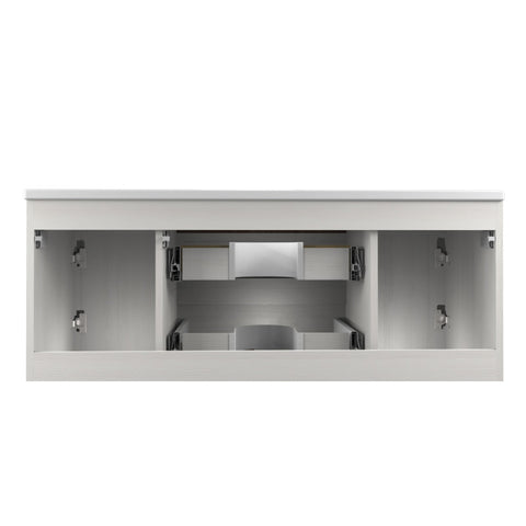 48 in W x 20 in H x 18 in D Bath Vanity with Cultured Marble Vanity Top in White with White Basin & Mirror