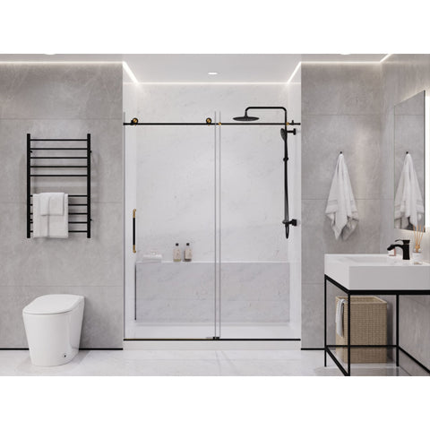Madam Series 60 in. by 76 in. Frameless Sliding Shower Door with Handle