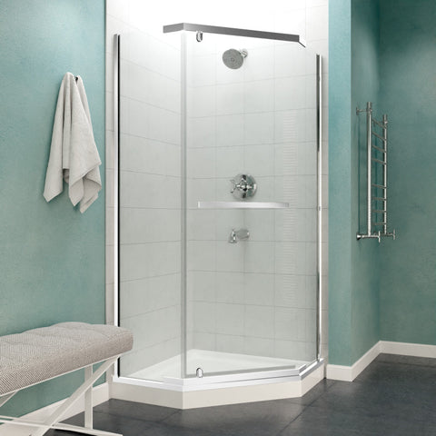 Castle Series 49 in. x 72 in. Semi-Frameless Shower Door with TSUNAMI GUARD