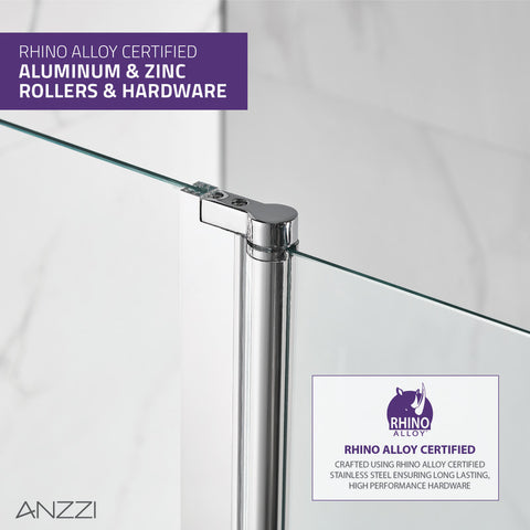 Anzzi 5 ft. Acrylic Rectangle Tub With 48 in. x 58 in. Frameless Tub Door