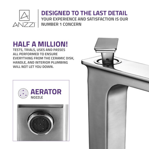 ANZZI Saunter Single Hole Single-Handle Vessel Bathroom Faucet