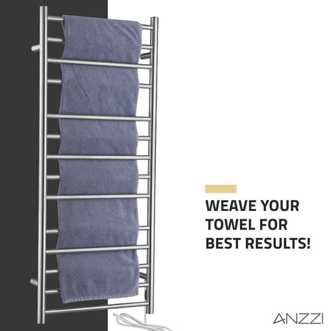 ANZZI Elgon 14-Bar Stainless Steel Wall Mounted Towel Warmer Rack