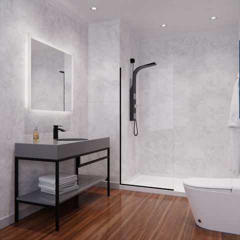 Aegis Series 34 in. by 74" Frameless Fixed Shower Screen
