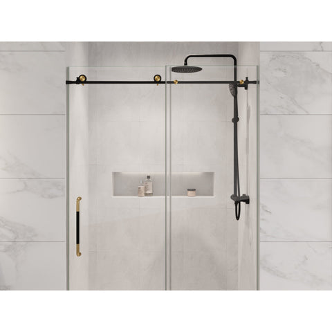 ANZZI Madam Series 48 in. by 76 in. Frameless Sliding Shower Door with Handle