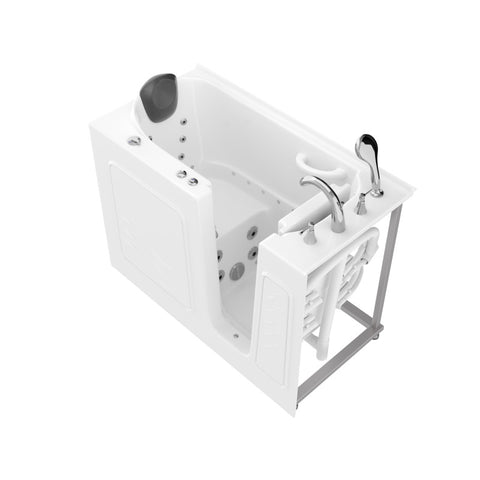 AMZ5326RWD - ANZZI 53 - 60 in. x 26 in. Right Drain Air and Whirlpool Jetted Walk-in Tub in White